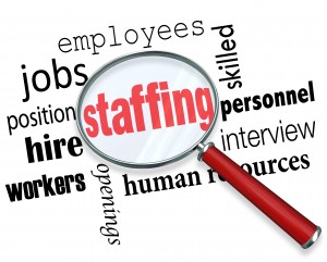 Staffing Magnifying Glass Words Human Resources Hiring Employees